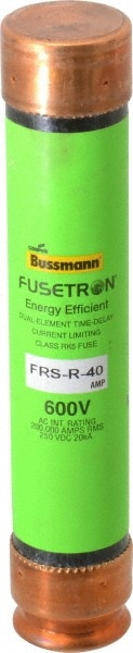 Cooper Bussmann FRS-R-40 Cartridge Time Delay Fuse: RK5, 40 A, 27 mm Dia Image