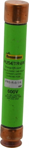 Cooper Bussmann FRS-R-6-1/4 Cartridge Time Delay Fuse: RK5, 6.25 A, 127 mm OAL, 20.6 mm Dia Image