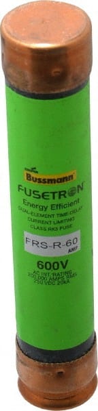 Cooper Bussmann FRS-R-60 Cartridge Time Delay Fuse: RK5, 60 A, 27 mm Dia 