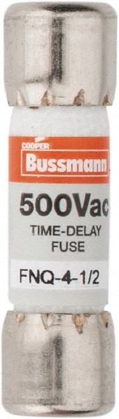 Cooper Bussmann FNQ-4-1/2 Cartridge Time Delay Fuse: 4.5 A, 10.3 mm Dia Image