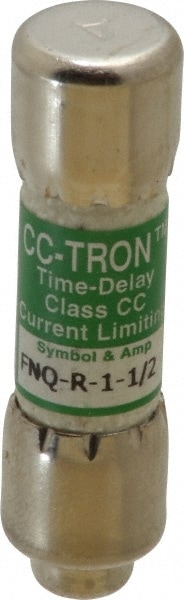 Cooper Bussmann FNQ-R-1-1/2 Cartridge Time Delay Fuse: CC, 1.5 A, 10.3 mm Dia Image