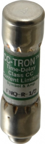 Cooper Bussmann FNQ-R-1/2 Cartridge Time Delay Fuse: CC, 0.5 A, 10.3 mm Dia Image