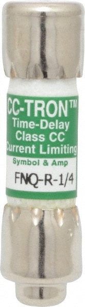 Cooper Bussmann FNQ-R-1/4 Cartridge Time Delay Fuse: CC, 0.25 A, 10.3 mm Dia Image