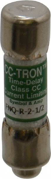 Cooper Bussmann FNQ-R-2-1/2 Cartridge Time Delay Fuse: CC, 2.5 A, 10.3 mm Dia Image