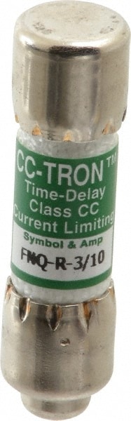 Cooper Bussmann FNQ-R-3/10 Cartridge Time Delay Fuse: CC, 0.3 A, 10.3 mm Dia Image