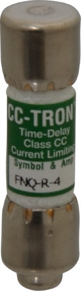 Cooper Bussmann FNQ-R-4 Cartridge Time Delay Fuse: CC, 4 A, 10.3 mm Dia Image