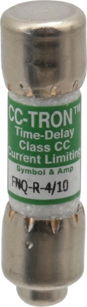 Cooper Bussmann FNQ-R-4/10 Cartridge Time Delay Fuse: CC, 0.4 A, 10.3 mm Dia Image