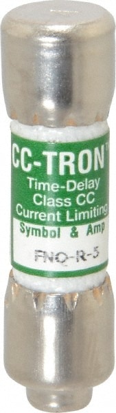 Cooper Bussmann FNQ-R-5 Cartridge Time Delay Fuse: CC, 5 A, 10.3 mm Dia Image