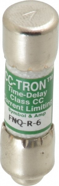 Cooper Bussmann FNQ-R-6 Cartridge Time Delay Fuse: CC, 6 A, 10.3 mm Dia Image