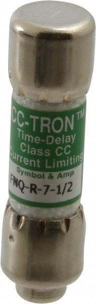 Cooper Bussmann FNQ-R-7-1/2 Cartridge Time Delay Fuse: CC, 7.5 A, 10.3 mm Dia Image