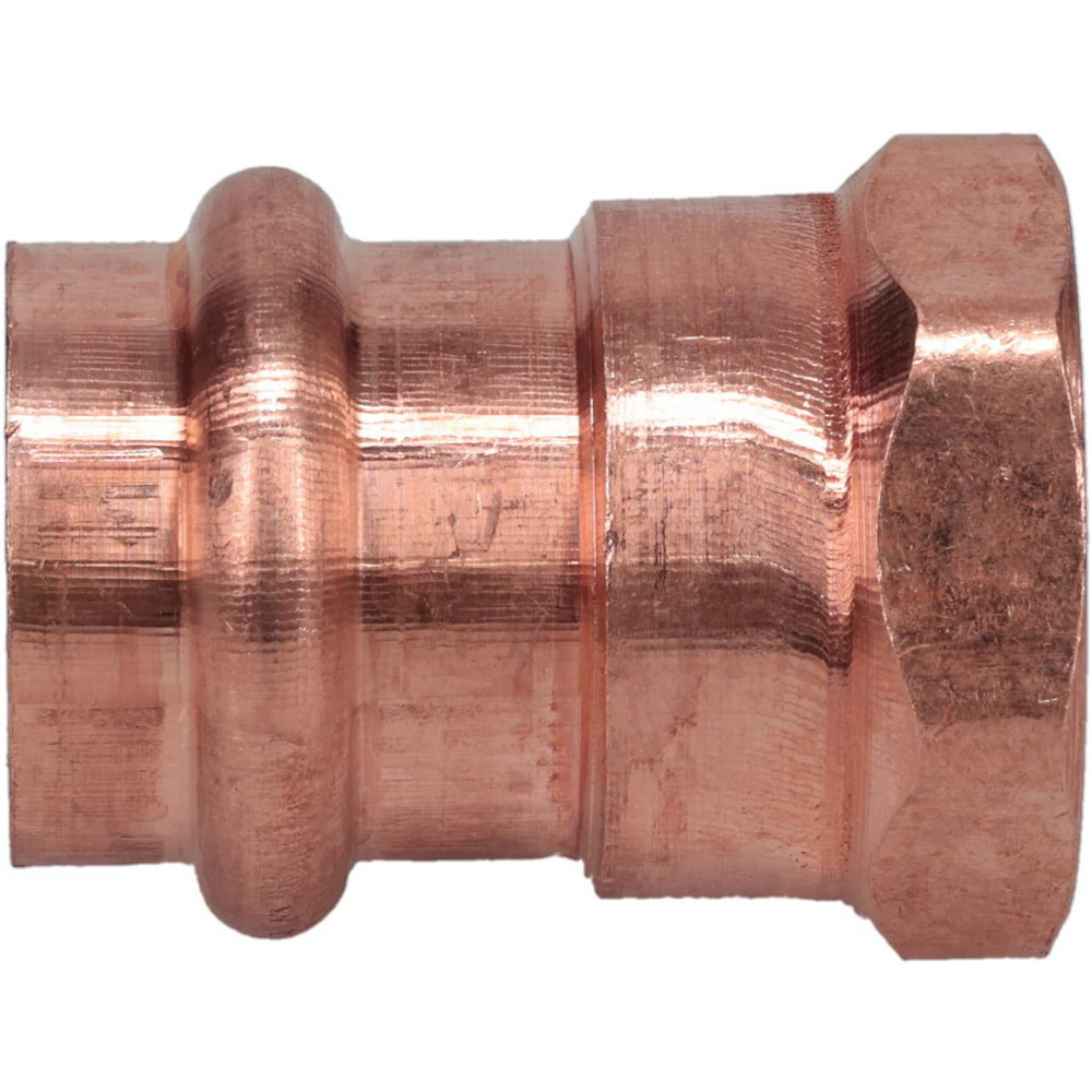 Wrot Copper Pipe Adapter: 3/4" Fitting, P x F, Press Fitting, Lead Free - P x F, Press Fitting