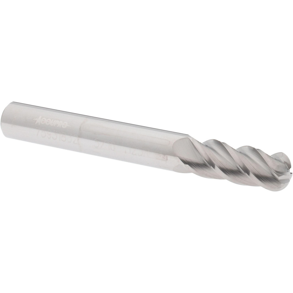 Accupro 12182489 Corner Radius End Mill: 5/16" Dia, 3/4" LOC, 1/8" Radius, 4 Flutes, Solid Carbide Image