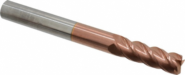 12183596 Corner Radius End Mill: 5/8" Dia, 2" LOC, 0.0300" Radius, 4 Flute, Solid Carbide  