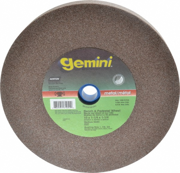 Norton 60 80 Grit Aluminum Oxide Bench Pedestal Grinding Wheel