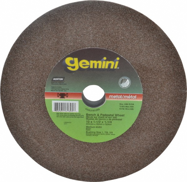 Norton 60 Grit Aluminum Oxide Bench & Pedestal Grinding Wheel