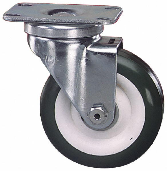 Albion Rigid Top Plate Caster: Phenolic, 300 lb, 5" Dia, 1-1/4" Wide, 6-3/16" OAH - 2-1/2 x 3-5/8" Plate, 1-3/4 x 2-13/16 Slotted to 3-1/16" Bolt