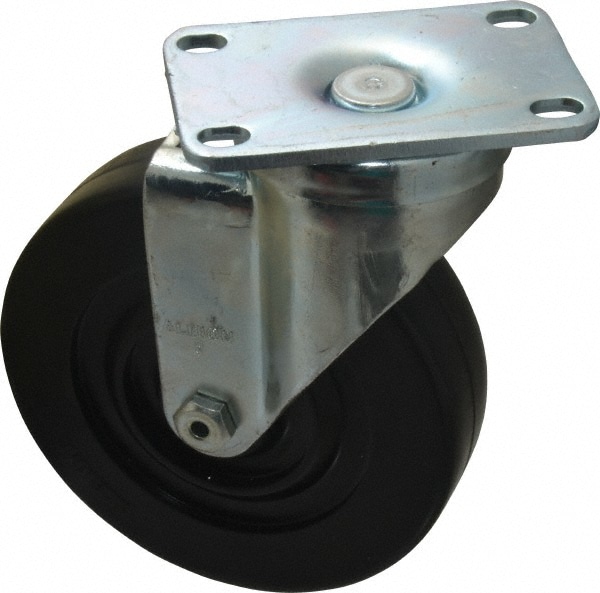 Albion 02RR05041S Swivel Top Plate Caster: Soft Rubber, 5" Wheel Dia, 1-1/4" Wheel Width, 175 lb Capacity, 6-3/16" OAH Image