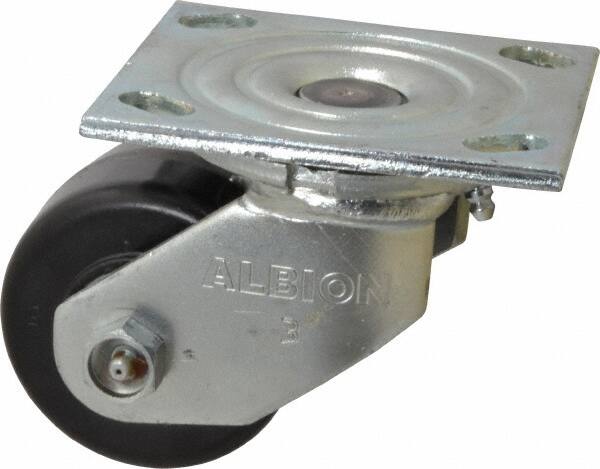 Albion 16TM03201S Swivel Top Plate Caster: Phenolic, 3-1/4" Wheel Dia, 2" Wheel Width, 700 lb Capacity, 4-1/4" OAH 