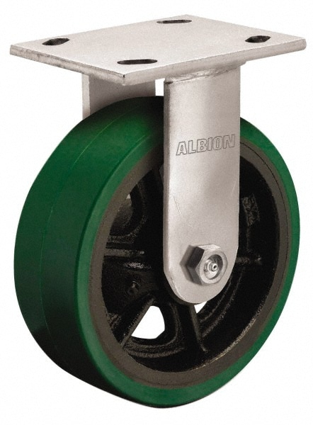 300# Capacity 4 NEW Albion Stainless Steel Fixed Plate Caster Wheel 4/" Dia x 2/"