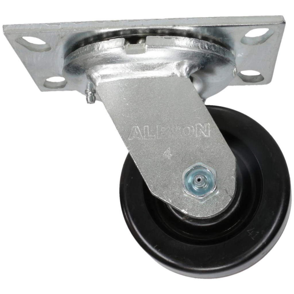 Albion Swivel Top Plate Caster: Phenolic, 800 lb, 4" Dia, 2" Wide, 5-5/8" OAH - 5-5/8" Mount Height, 4-1/2 x 6-1/4" Plate, 3-3/8 x 5-1/4 Slotted to