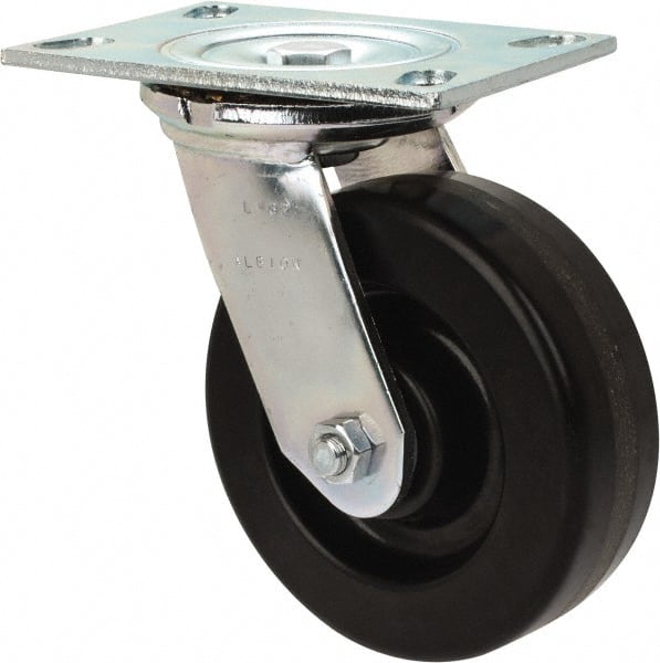 Albion 62TM06201S Swivel Top Plate Caster: Phenolic, 6" Wheel Dia, 2" Wheel Width, 1,200 lb Capacity, 7-1/2" OAH 