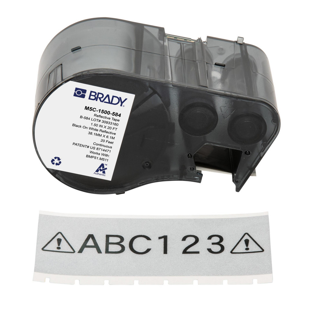 Brady - Label Maker Label: Black on White, Plastic, 1 Roll | MSC Direct