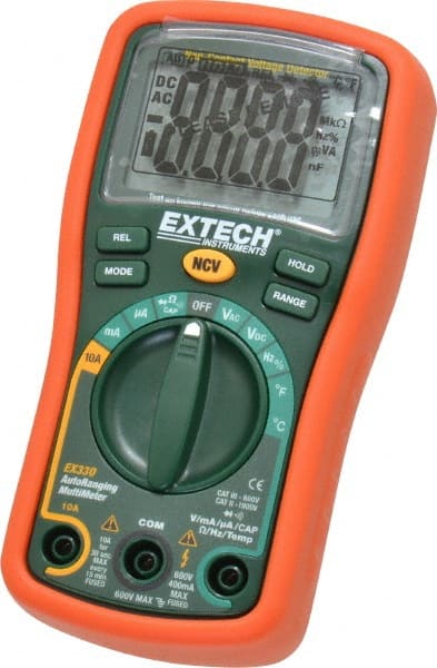 Extech EX330 CAT III, Auto Ranging & Digital Multimeter: 600 VAC/VDC 