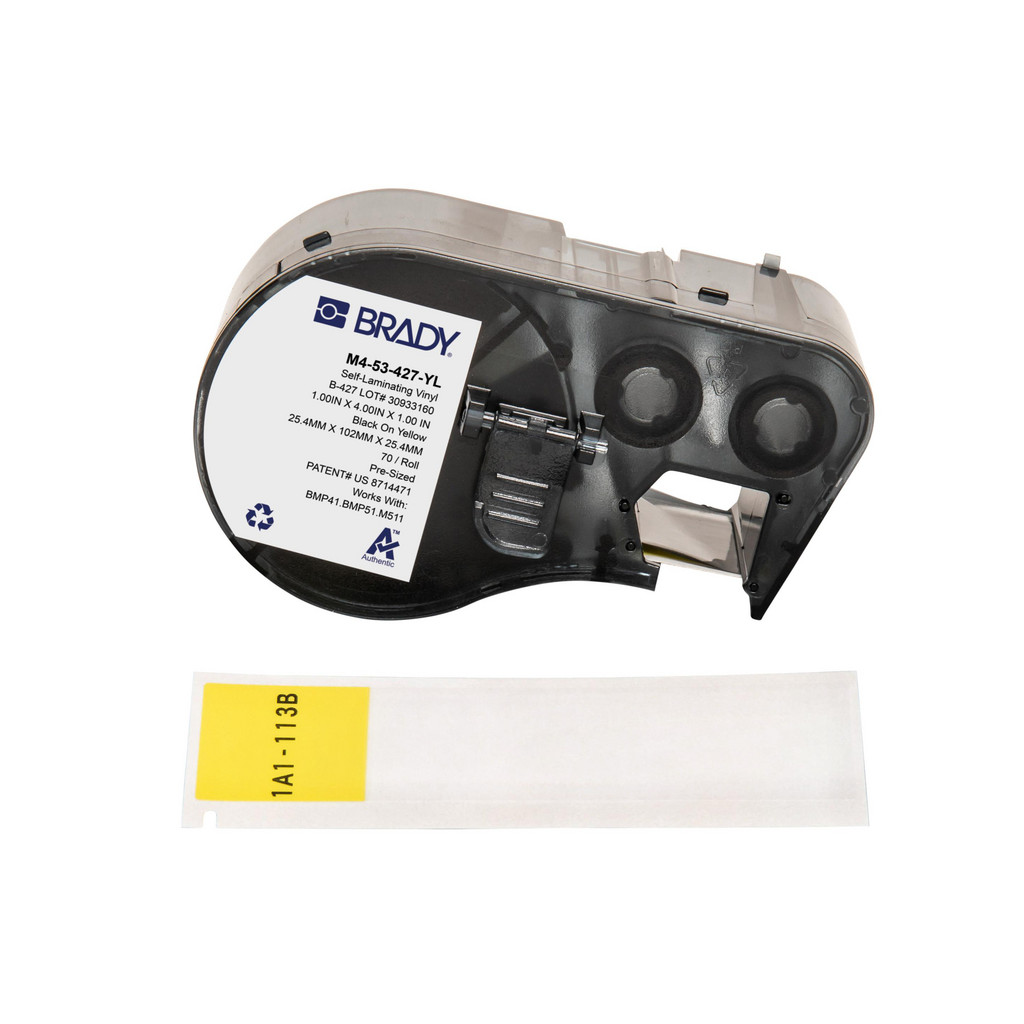 Brady Label Maker Label Black On Yellow Clear Vinyl 70 Per Roll 