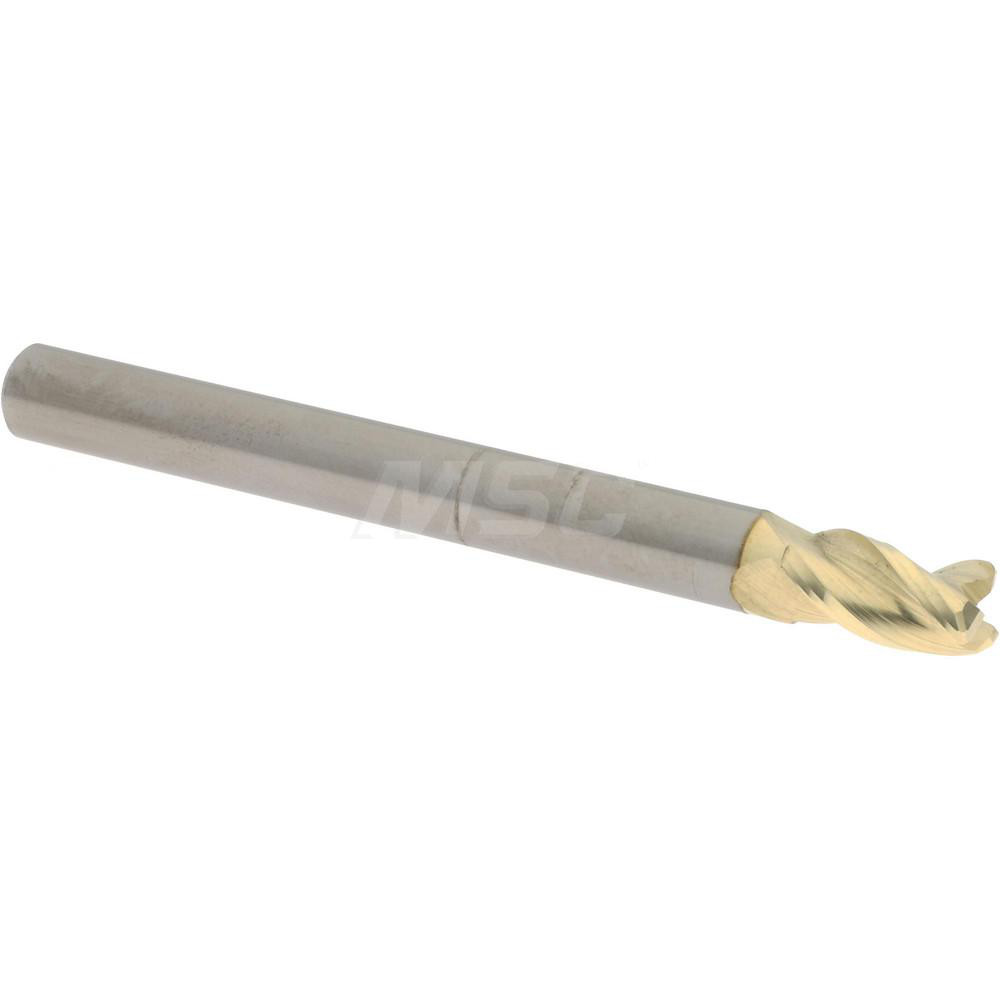 Accupro 35018705020C5 Corner Radius End Mill: 3/16" Dia, 5/16" LOC, 0.02" Radius, 3 Flutes, Solid Carbide Image