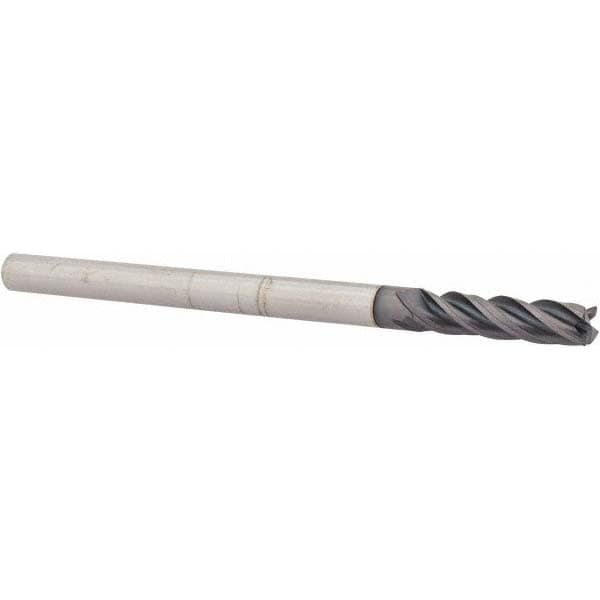 Accupro 436L1875010C11 Corner Radius End Mill: 3/16" Dia, 3/4" LOC, 0.01" Radius, 4 Flutes, Solid Carbide 