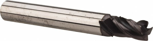 95168344 Corner Radius End Mill: 0.2188" Dia, 3/8" LOC, 0.0150" Radius, 4 Flute, Solid Carbide  