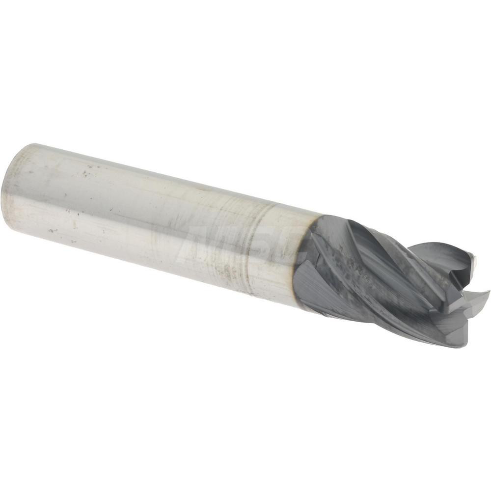 95168341 Corner Radius End Mill: 3/8" Dia, 1/2" LOC, 0.0300" Radius, 4 Flute, Solid Carbide  