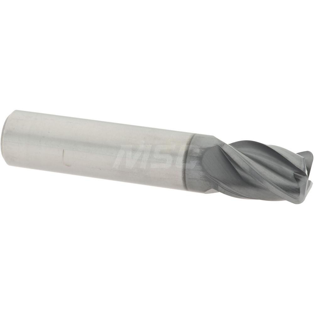 95168464 Corner Radius End Mill: 3/8" Dia, 1/2" LOC, 0.0600" Radius, 4 Flute, Solid Carbide  