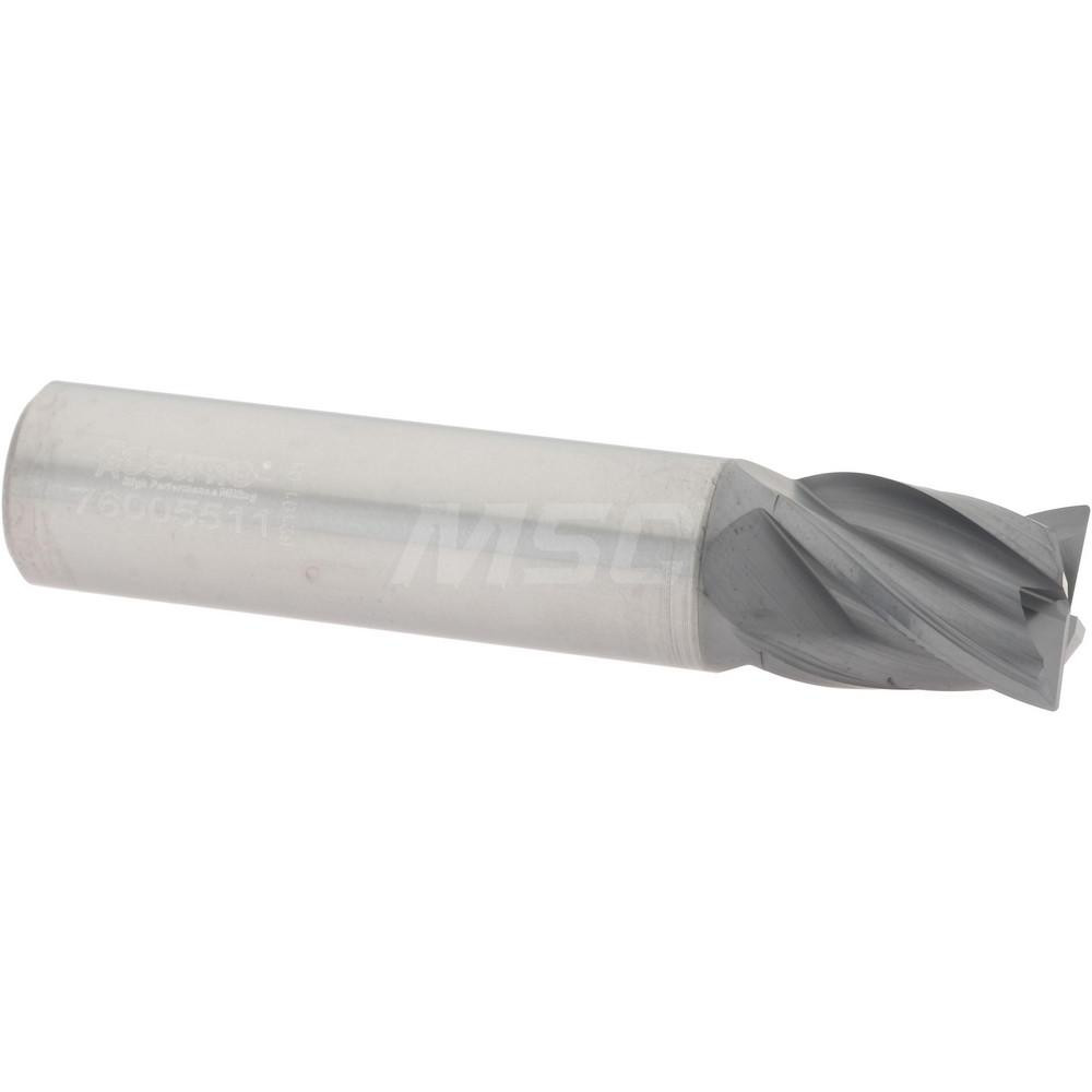 95168358 Corner Radius End Mill: 1/2" Dia, 5/8" LOC, 0.0150" Radius, 4 Flute, Solid Carbide  