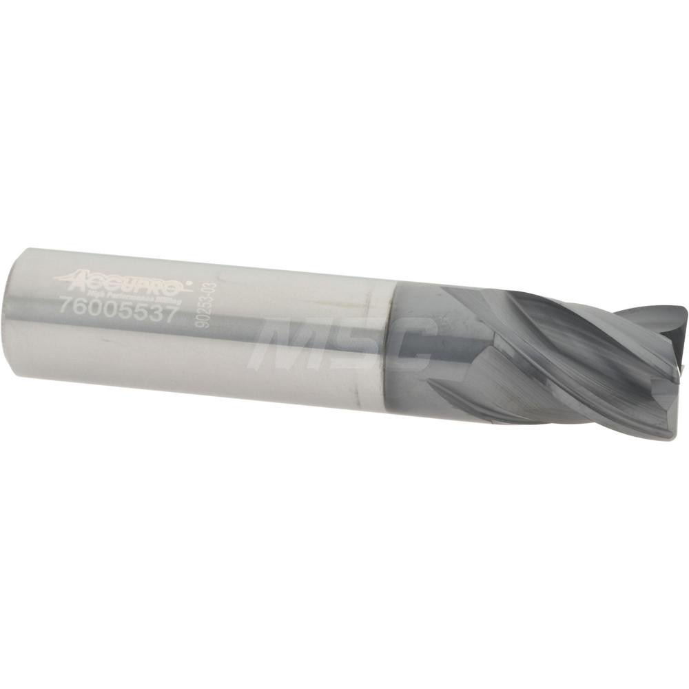 95168286 Corner Radius End Mill: 1/2" Dia, 5/8" LOC, 0.0300" Radius, 4 Flute, Solid Carbide  