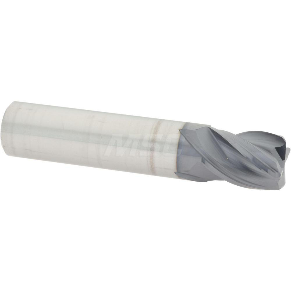 95168308 Corner Radius End Mill: 1/2" Dia, 5/8" LOC, 0.0600" Radius, 4 Flute, Solid Carbide  
