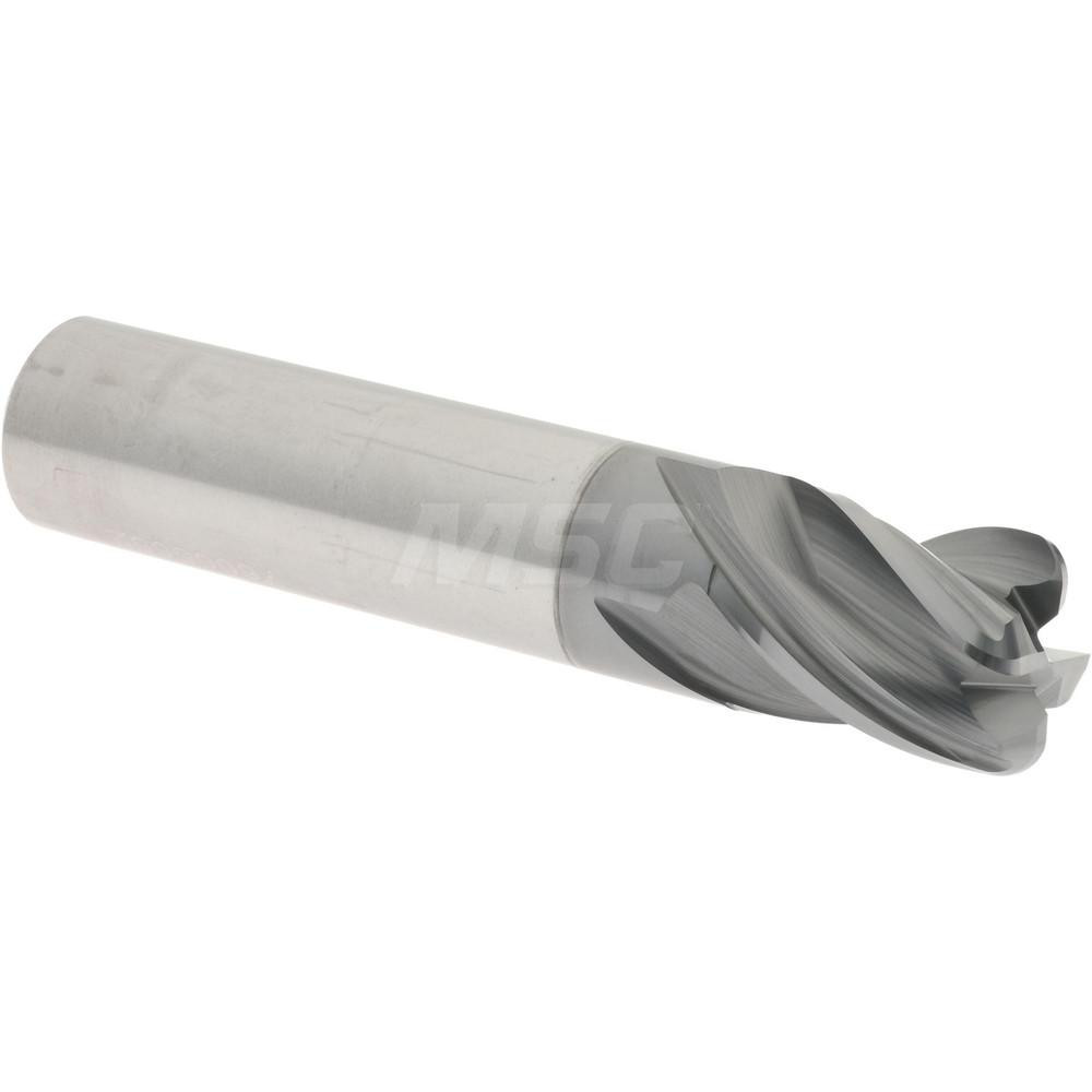 95168538 Corner Radius End Mill: 1/2" Dia, 5/8" LOC, 0.0900" Radius, 4 Flute, Solid Carbide  