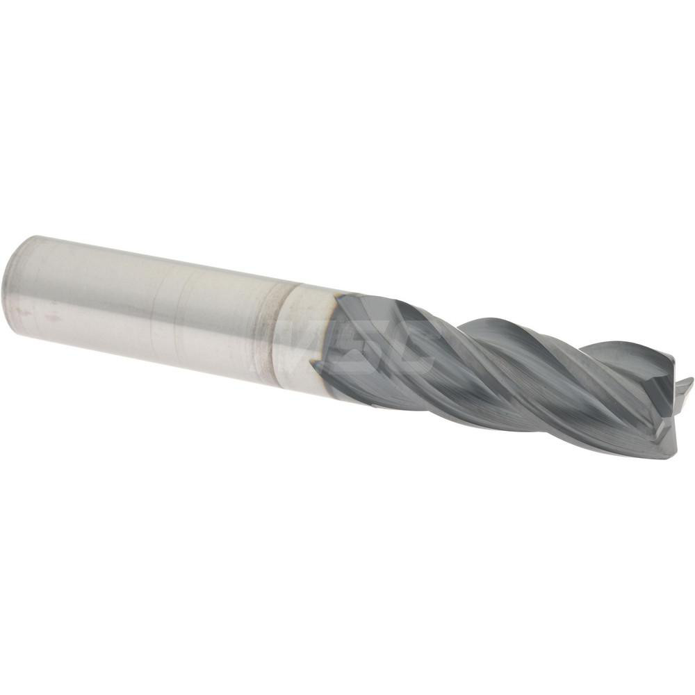 95168284 Corner Radius End Mill: 3/8" Dia, 1" LOC, 0.0300" Radius, 4 Flute, Solid Carbide  