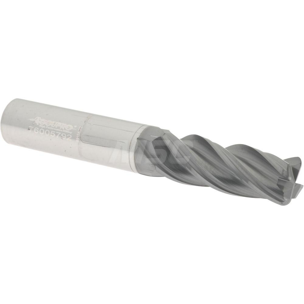 95168314 Corner Radius End Mill: 3/8" Dia, 1" LOC, 0.0600" Radius, 4 Flute, Solid Carbide  