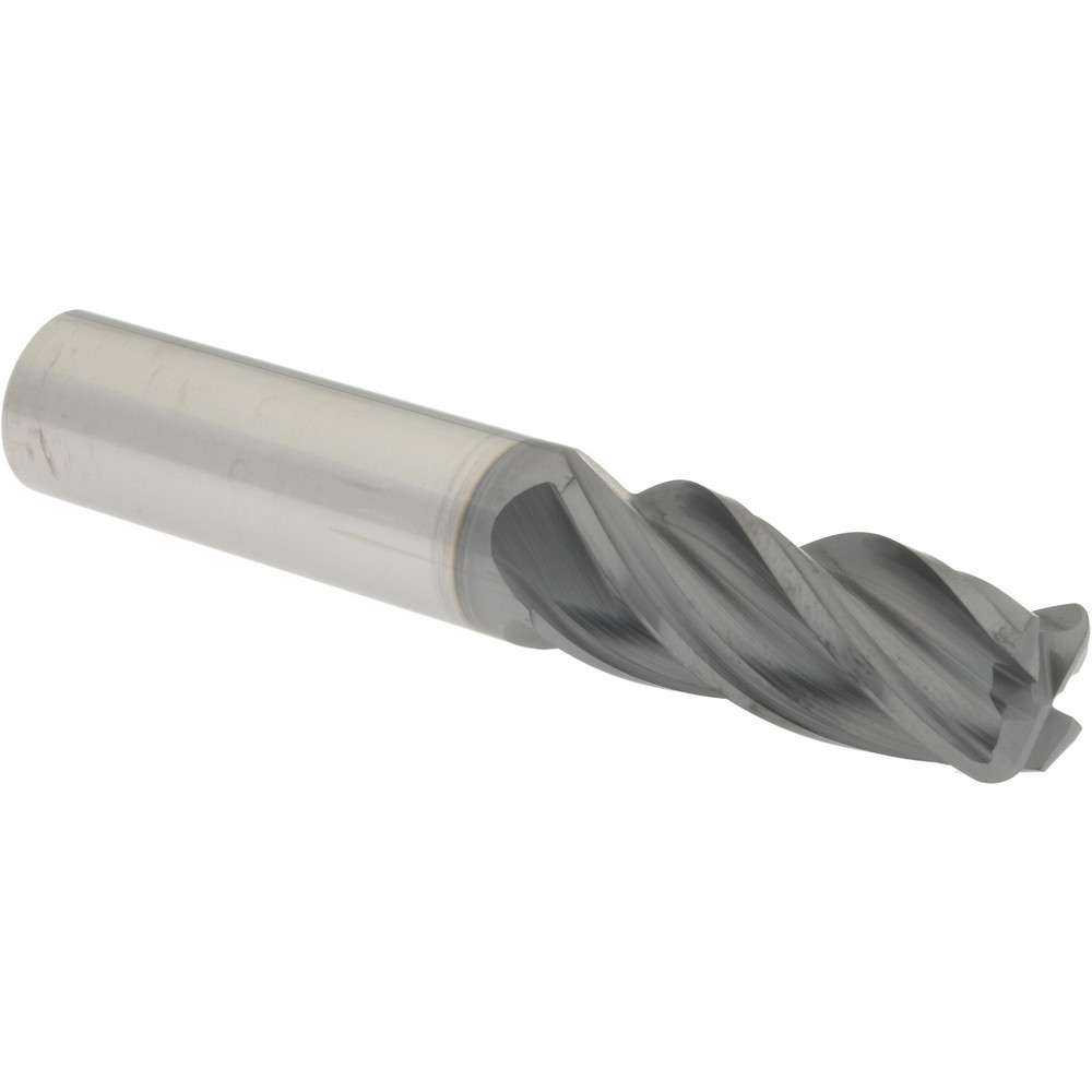 95168381 Corner Radius End Mill: 1/2" Dia, 1-1/4" LOC, 0.0900" Radius, 4 Flute, Solid Carbide  
