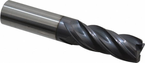 95168849 Corner Radius End Mill: 5/8" Dia, 1-5/8" LOC, 0.0600" Radius, 4 Flute, Solid Carbide  
