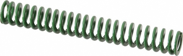 Die Spring: 1/2" Hole Dia, 9/32" Rod Dia, 3-1/2" Free Length, Green