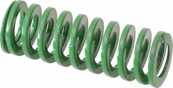 Die Spring: 5/8" Hole Dia, 11/32" Rod Dia, 1-3/4" Free Length, Green