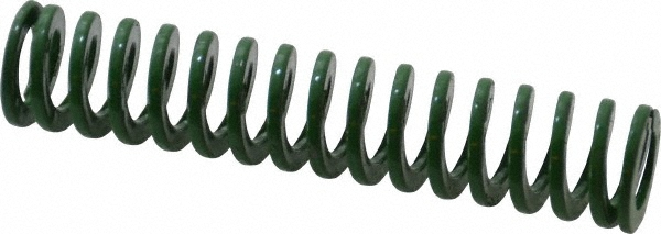 Die Spring: 5/8" Hole Dia, 11/32" Rod Dia, 3" Free Length, Green