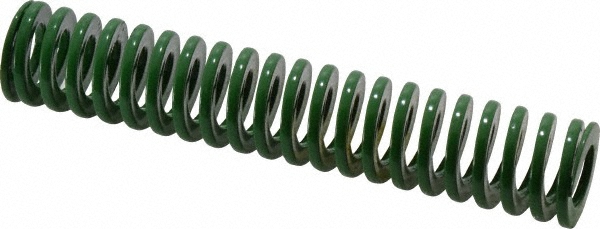 Die Spring: 3/4" Hole Dia, 3/8" Rod Dia, 4" Free Length, Green