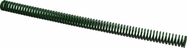 Die Spring: 3/4" Hole Dia, 3/8" Rod Dia, 12" Free Length, Green