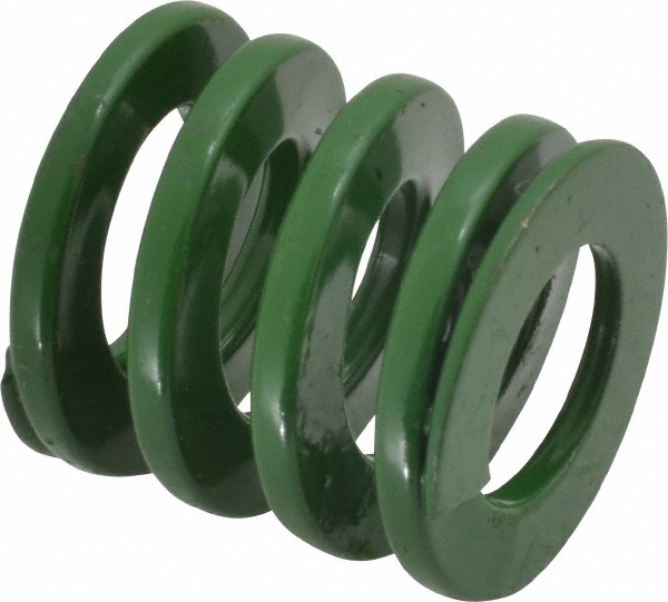 Die Spring: 1" Hole Dia, 1/2" Rod Dia, 1" Free Length, Green