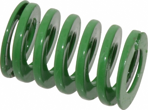Die Spring: 1" Hole Dia, 1/2" Rod Dia, 1-1/2" Free Length, Green