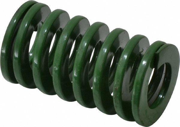 Die Spring: 1" Hole Dia, 1/2" Rod Dia, 1-3/4" Free Length, Green