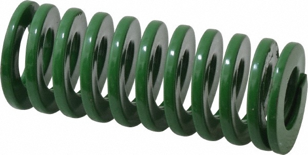 Die Spring: 1" Hole Dia, 1/2" Rod Dia, 2-1/2" Free Length, Green